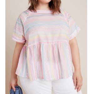 NEW Letty Embroidered Babydoll Blouse Plus size